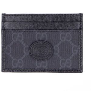 Gucci Black GG Monogram Card Holder